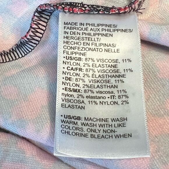 Lark & Ro Knit Tulip‎ Print Floral Midi Dress Soft Red Blue Patriotic Office 12 - Picture 10 of 10